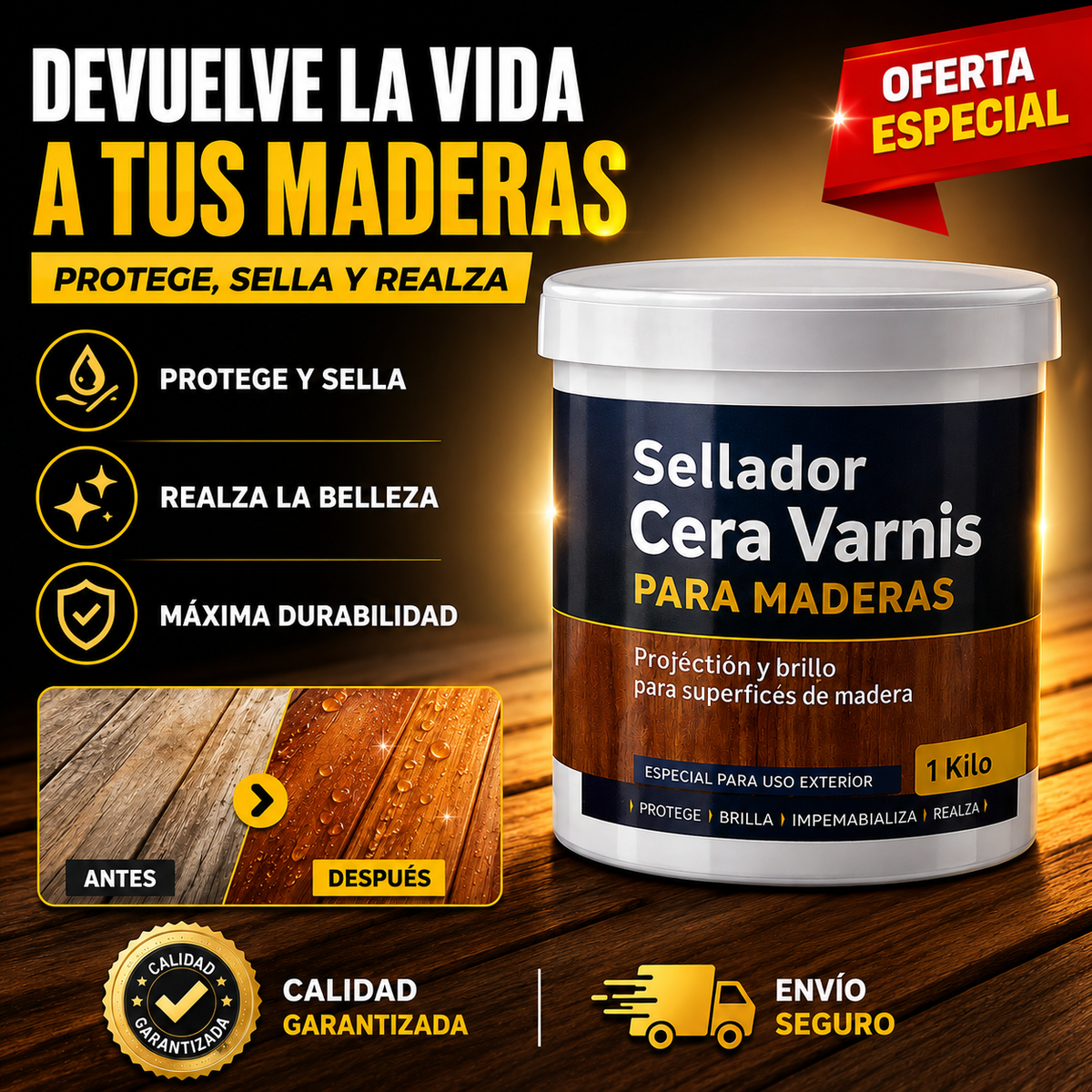 Sellador Cera Varnis Para Maderas 1 Kilo